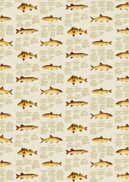 Lewis & Wood - European Fish - Beige - Premier Wallcovering