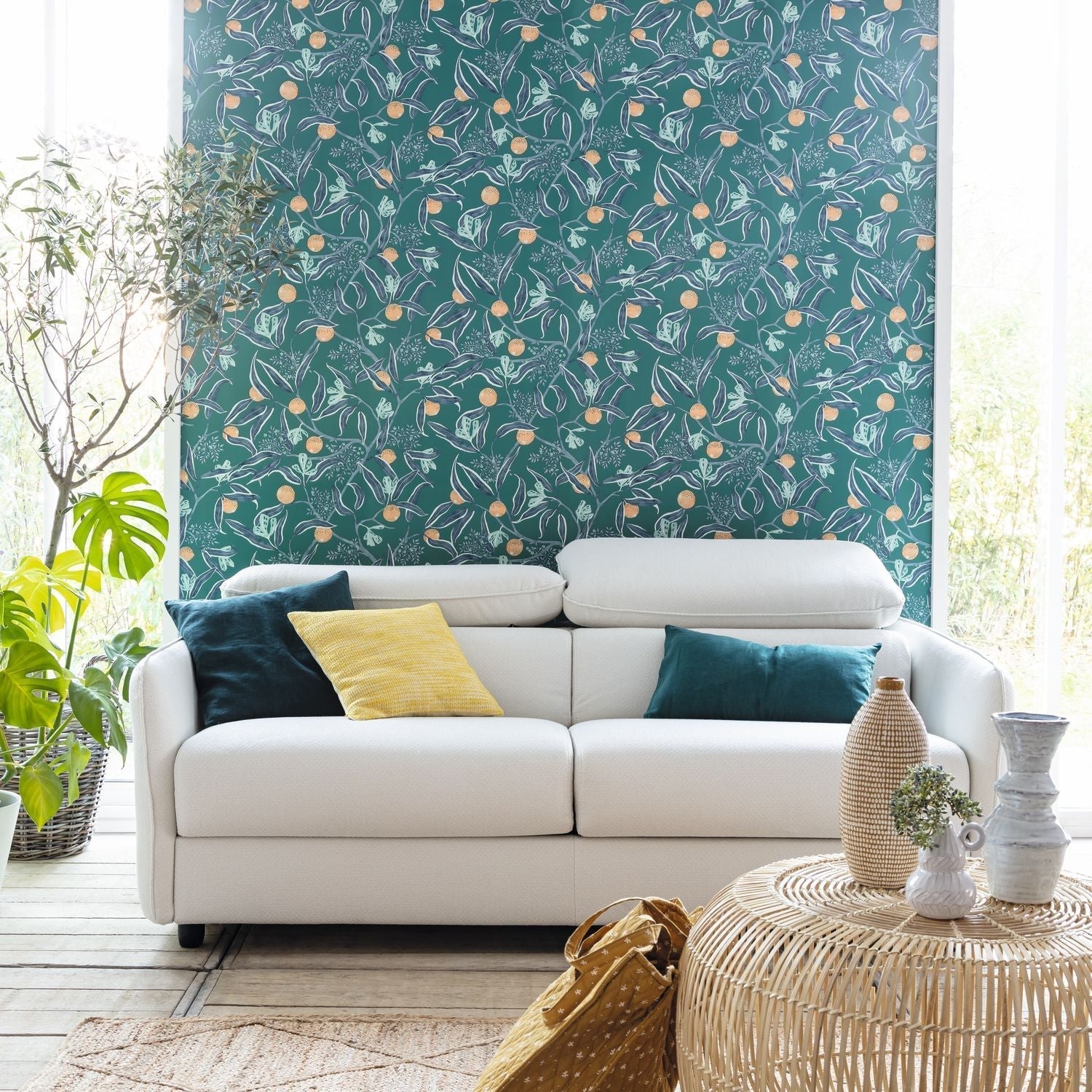 Eurydice Wallpaper - Bleu Egee - Caselio - 103616066