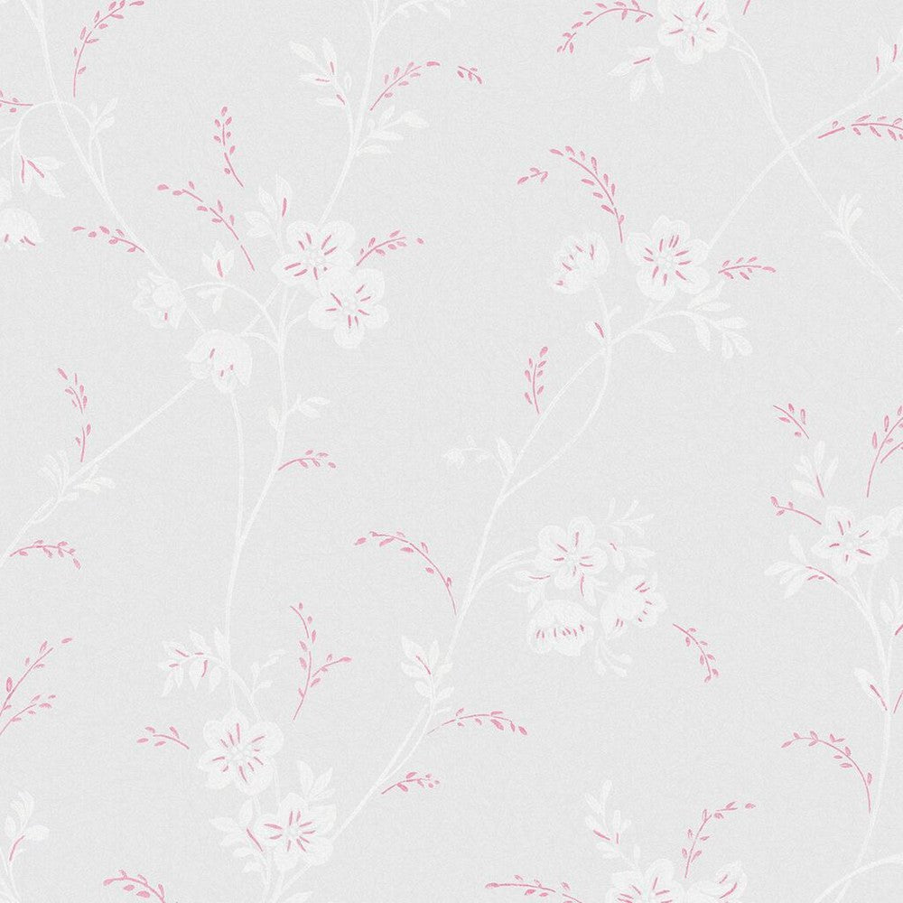 Eva Floral Wallpaper - Sugared Grey - Laura Ashley - 118493 - Premier Wallcovering