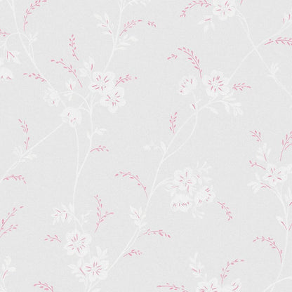 Eva Floral Wallpaper - Sugared Grey - Laura Ashley - 118493 - Premier Wallcovering