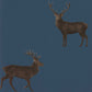 Evesham Deer Wallpaper - Indigo - DYSI216620 - Sanderson