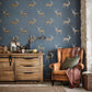 Evesham Deer Wallpaper - Indigo - DYSI216620 - Sanderson