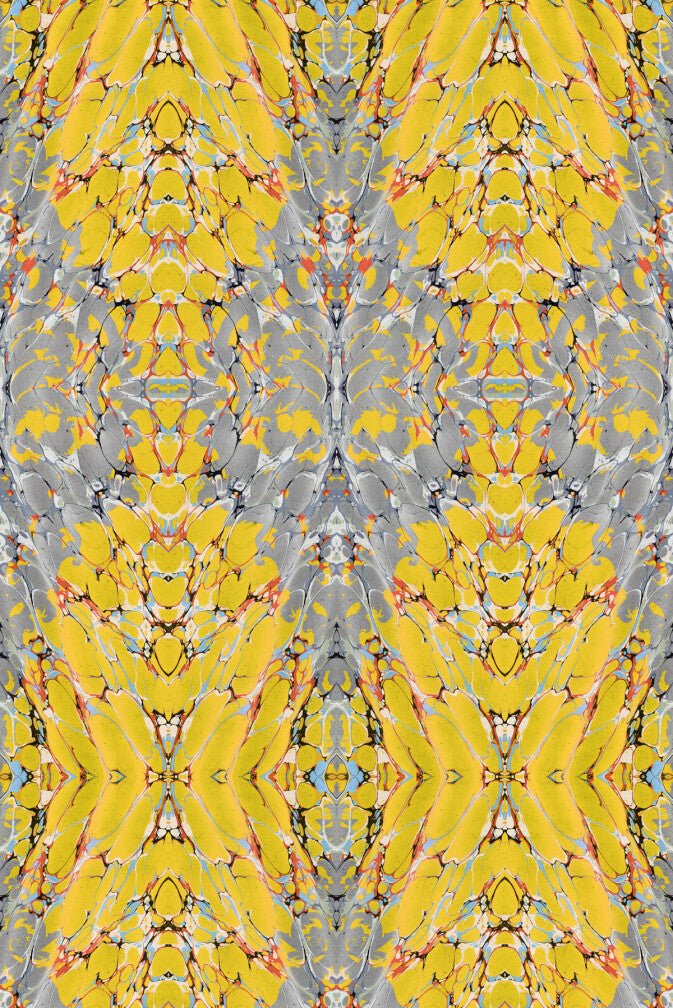 Ex Libris Wallpaper - Mitra Yellow - Timorous Beasties - ROR/XLIB/PRL/08 - Premier Wallcovering