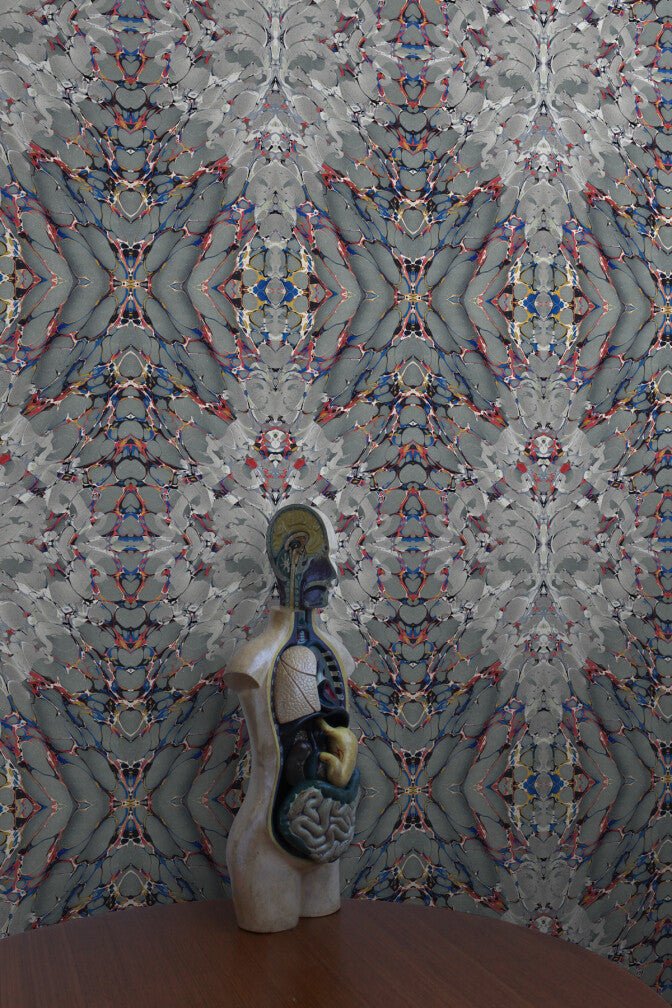 Ex Libris Wallpaper - Moondust Grey - Timorous Beasties - ROR/XLIB/PRL/07 - Premier Wallcovering