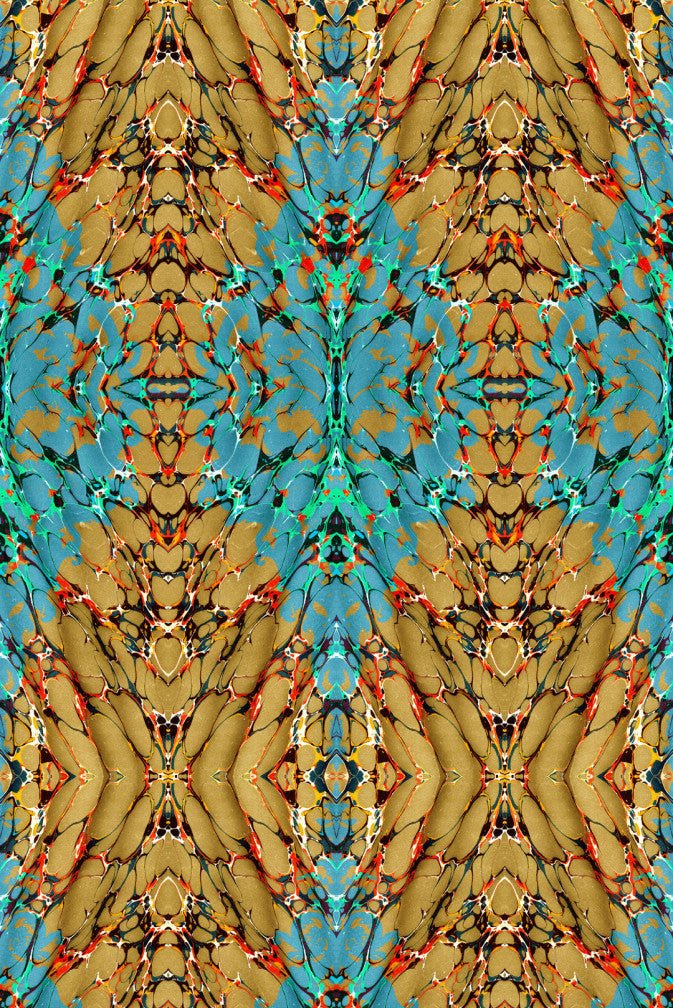 Ex Libris Wallpaper - Jasper on Old Gold - Timorous Beasties - ROR/XLIB/PRL/03 - Premier Wallcovering