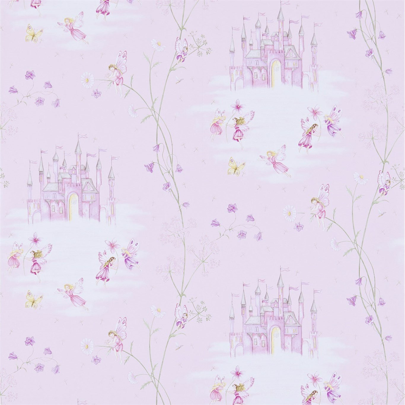Fairy Castle Wallpaper - Pink - Sanderson - DLIT214046