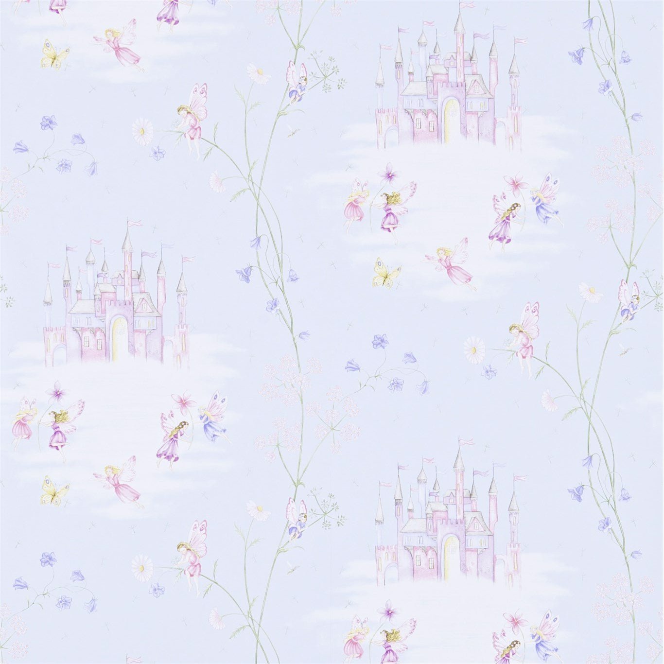 Fairy Castle Wallpaper - Blue - Sanderson - DLIT214045