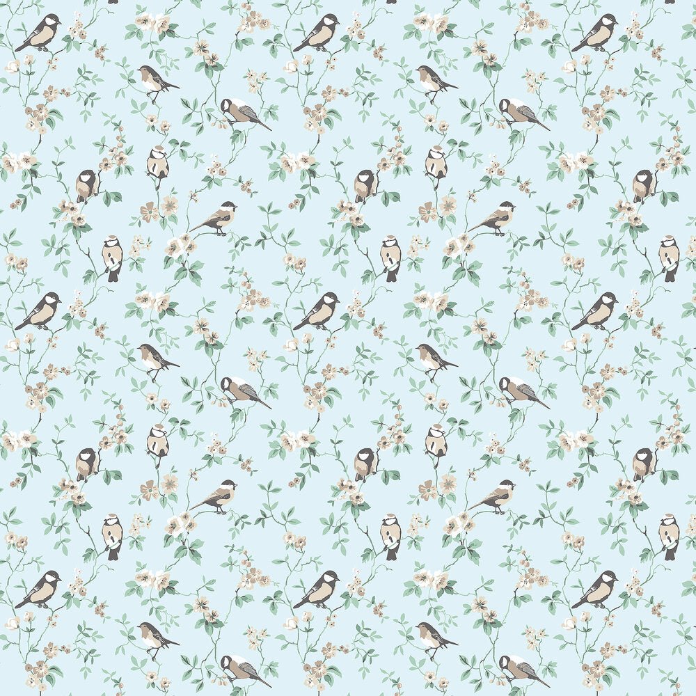 Falsterbo Birds Wallpaper - Blue - Boråstapeter - 7681 - Premier Wallcovering