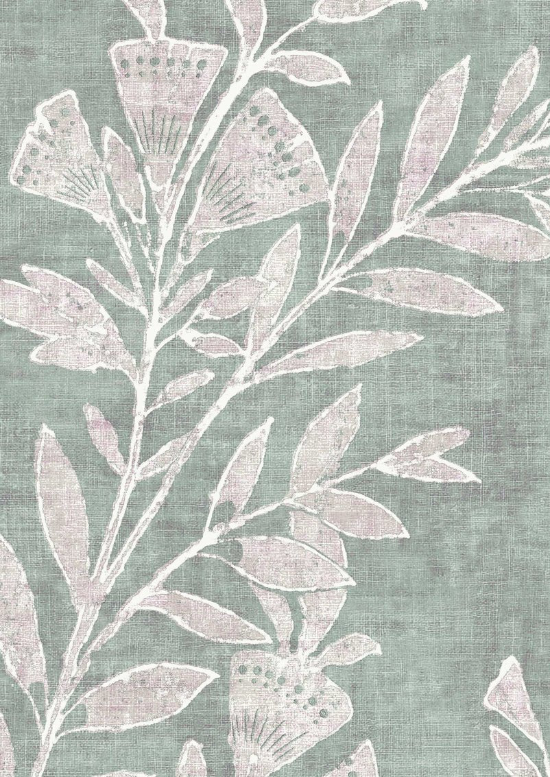 Fan Flower Wallpaper - Eucalyptus - Lewis & Wood - Premier Wallcovering