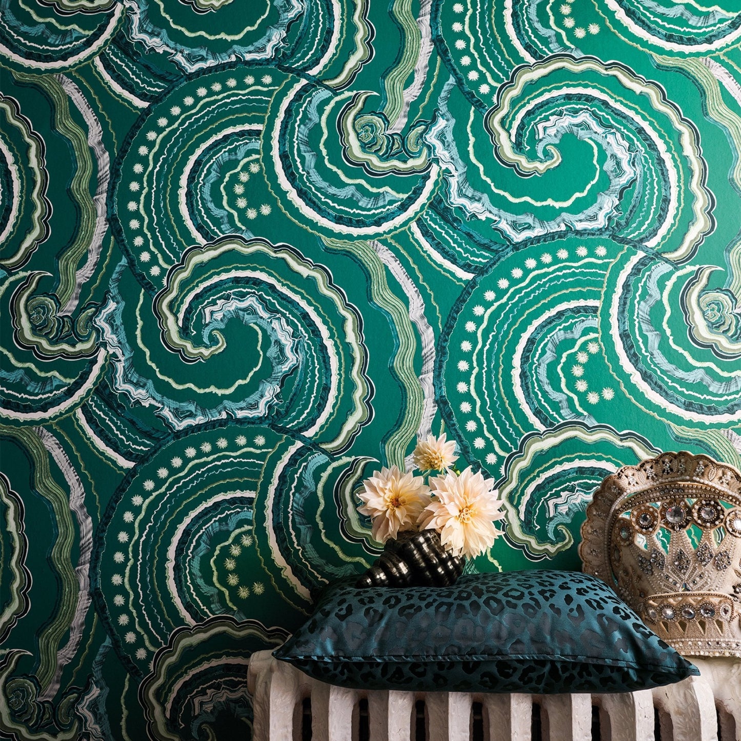 Fantasia Wallpaper - Malachite - Romo - Temperley London - W449/05 - Premier Wallcovering