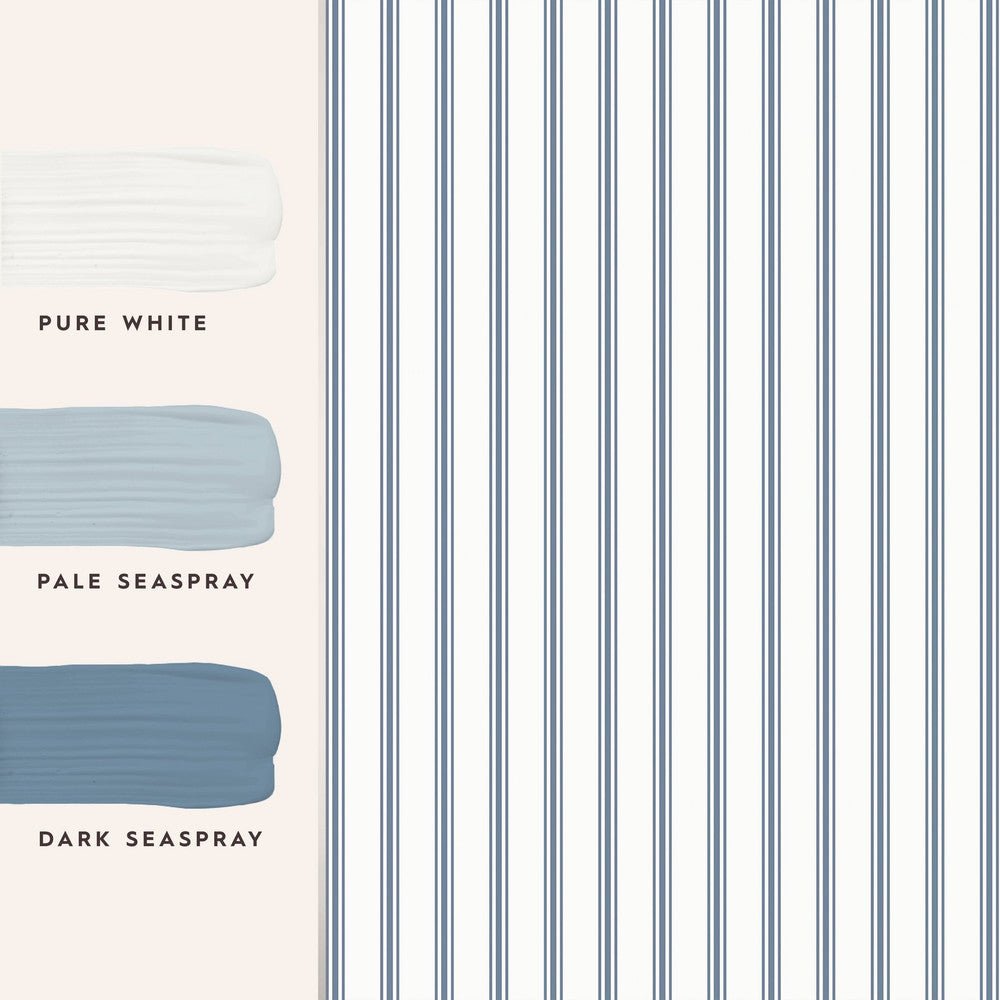 Farnworth Stripe Wallpaper - Smoke Blue - Laura Ashley - 122752 - Premier Wallcovering