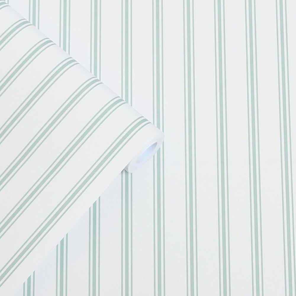 Farnworth Stripe Wallpaper - Sage Green - Laura Ashley - 118483 - Premier Wallcovering