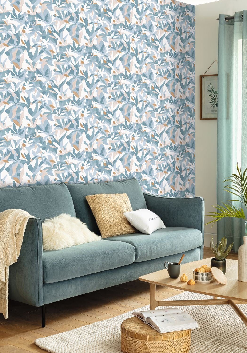 Fauve Wallpaper - Bleu Beige - Caselio - 102166020
