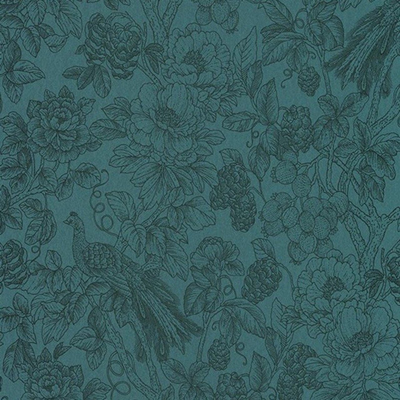 Feather Delicacy Wallpaper - Turquoise - Casadeco - 85366461 - Premier Wallcovering