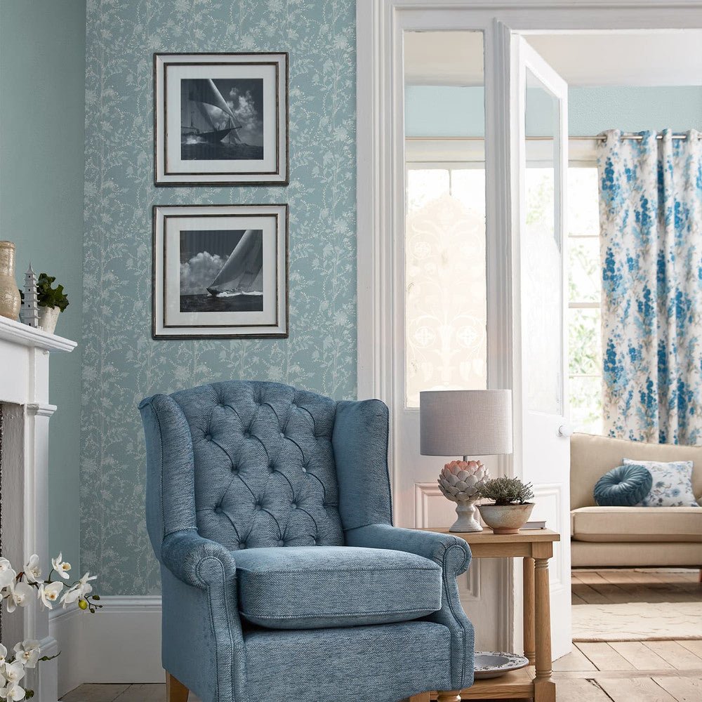 Fennelton Wallpaper - Pale Newport Blue - Laura Ashley - 121079 - Premier Wallcovering