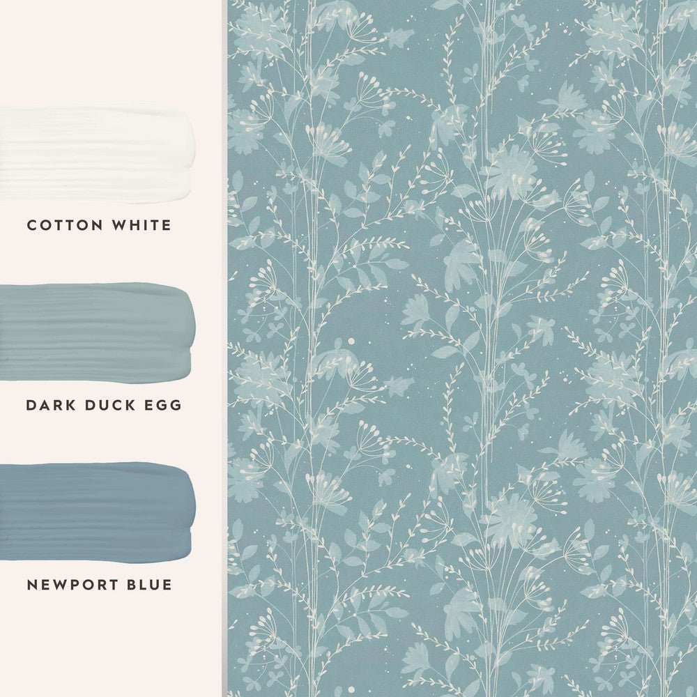 Fennelton Wallpaper - Pale Newport Blue - Laura Ashley - 121079 - Premier Wallcovering