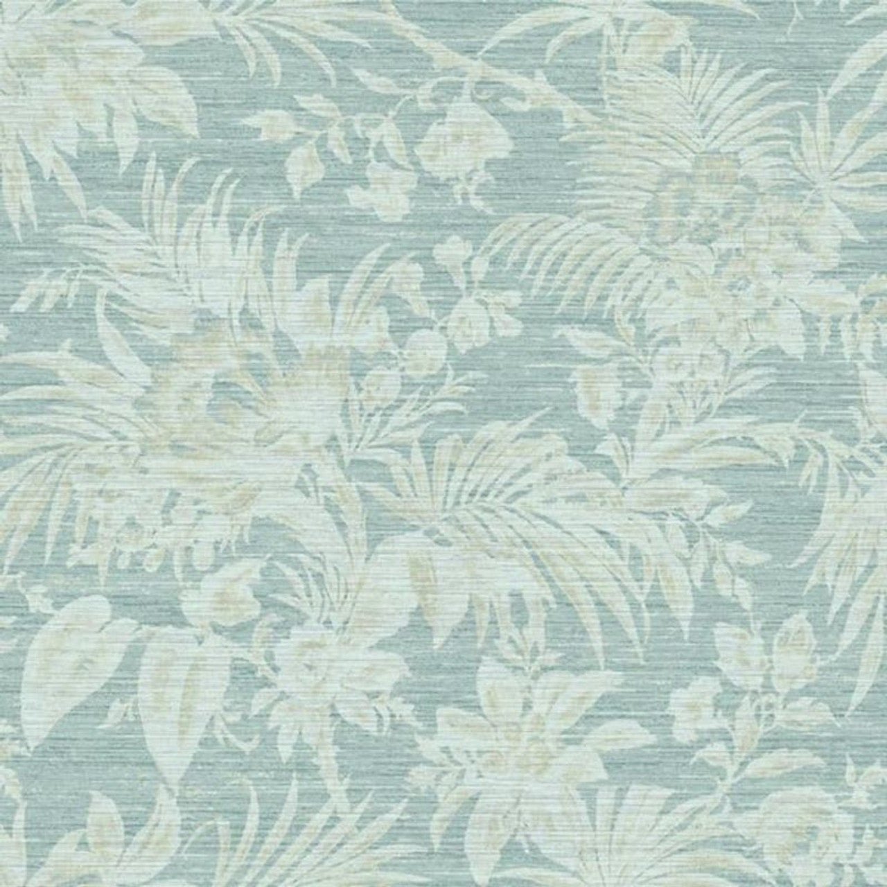 Fern Five O'Clock Wallpaper - Bleu Celadon - Casadeco - 85786323 - Premier Wallcovering