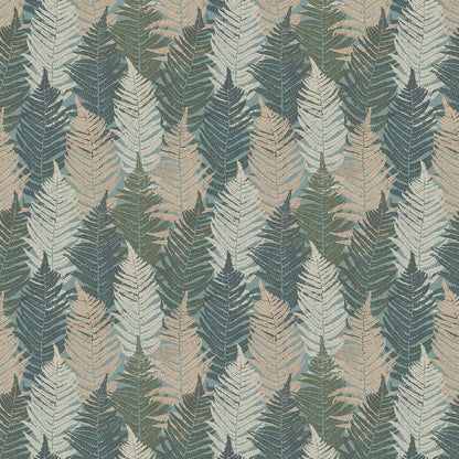 Fern Forest Wallpaper - Blue - Green and Beige - Boråstapeter - 1162 - Premier Wallcovering