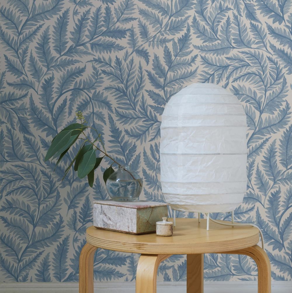 Ferns Wallpaper - Blue - Boråstapeter - 7790 - Premier Wallcovering