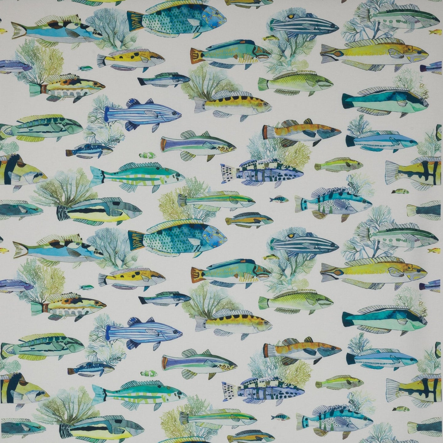 Fidji Fabric - Aqua - Manuel Canovas - M4062-01 - Premier Wallcovering