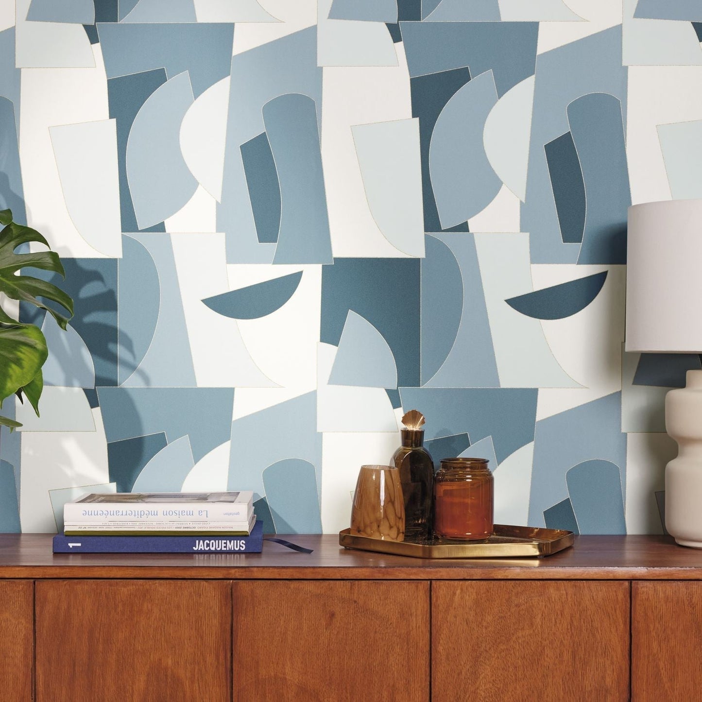 Figures Wallpaper - Bleu Petrole - Caselio - 105010644