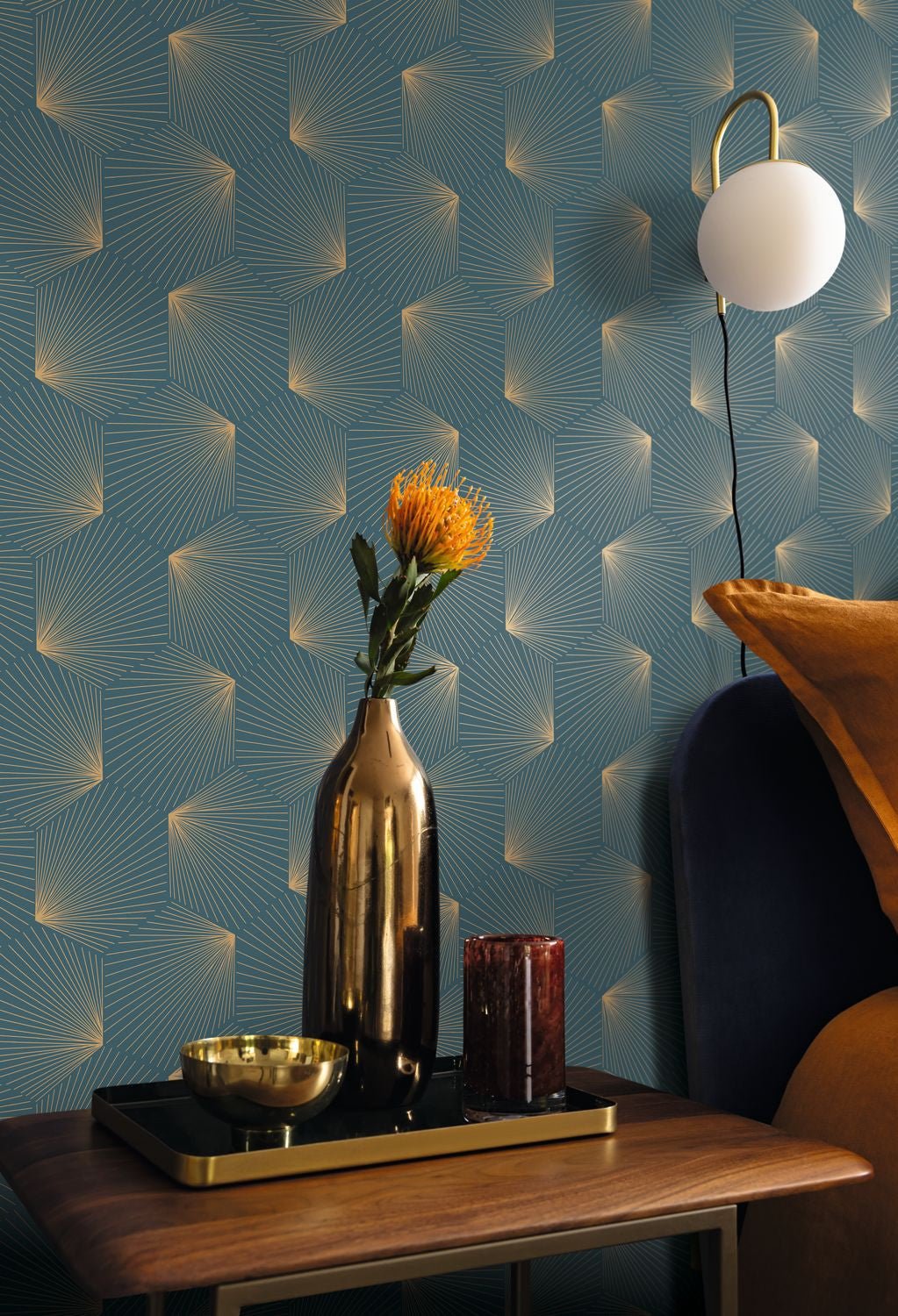 Filament Wallpaper - Bleu - Caselio - 105526115