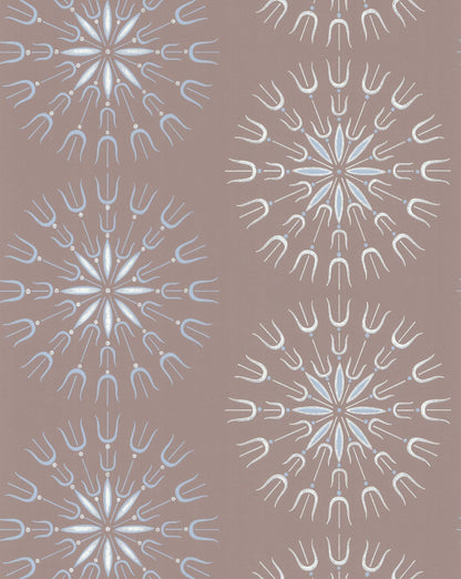 Fioretti Wallpaper - Powder Blue & Chalk on Taupe - 69/1101 - Cole & Son - Premier Wallcovering