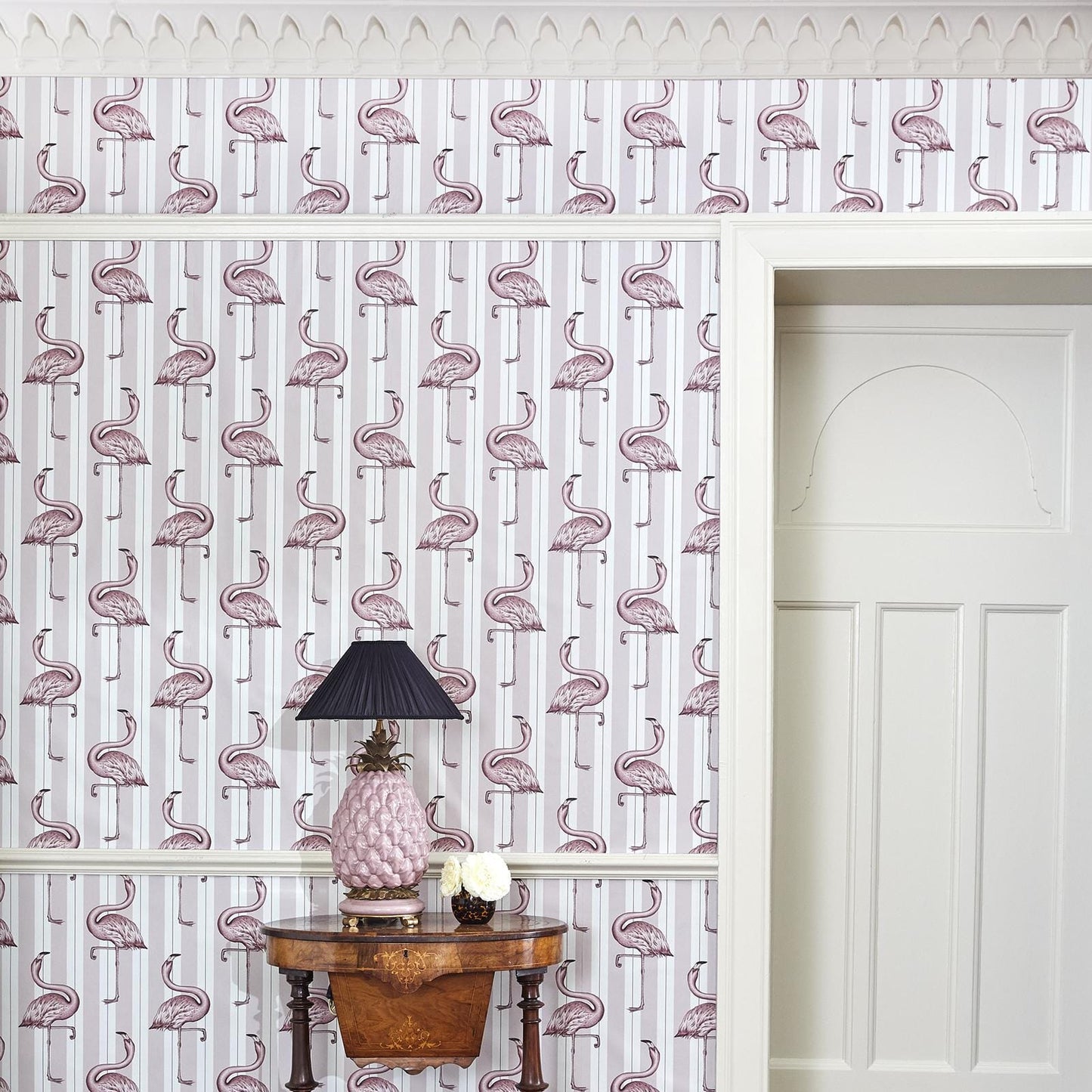 Flamboyance Wallpaper - Off-White & Macaroon-Pink - House of Hackney - 1-WA-FLA-DI-MPK-XXX
