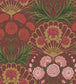 Flamenco Fan Wallpaper - Rose, Bright Rouge & Metallic Gold on Crimson - 117/14046 - Cole & Son - Premier Wallcovering