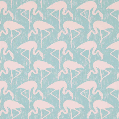 Flamingos Wallpaper - Turquoise Pink - DVIN214569 - Sanderson
