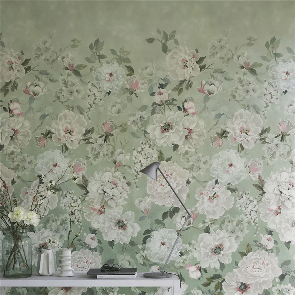 Fleur Blanche Wallpaper - Eau de Nil - PDG1172/01 - Designers Guild
