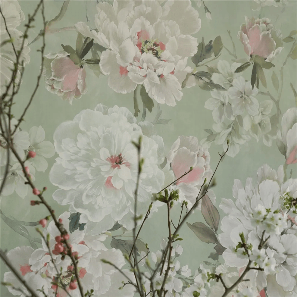 Fleur Blanche Wallpaper - Eau de Nil - PDG1172/01 - Designers Guild