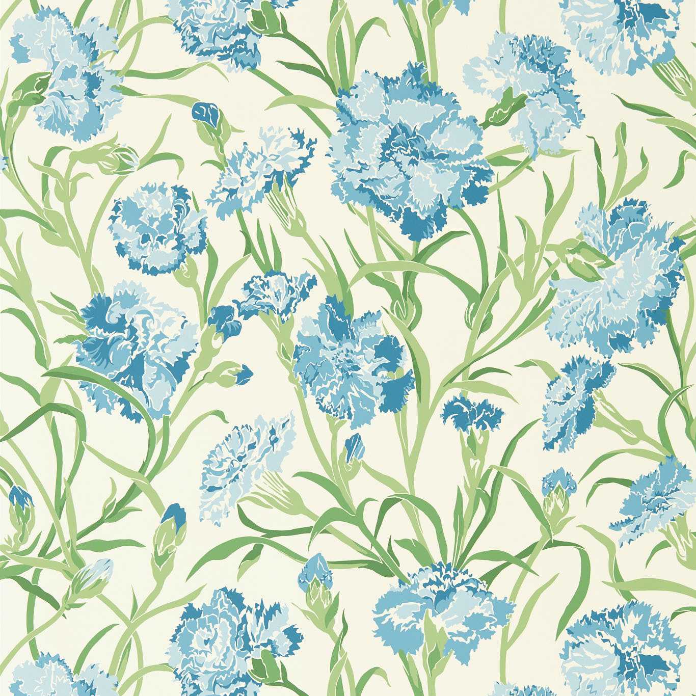 Fleur de Joie Wallpaper - French Blue/Succulent/Soft Focus - Harlequin - HRTW113134