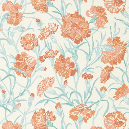 Fleur de Joie Wallpaper - Paprika/Aqua/Soft Focus - Harlequin - HRTW113132