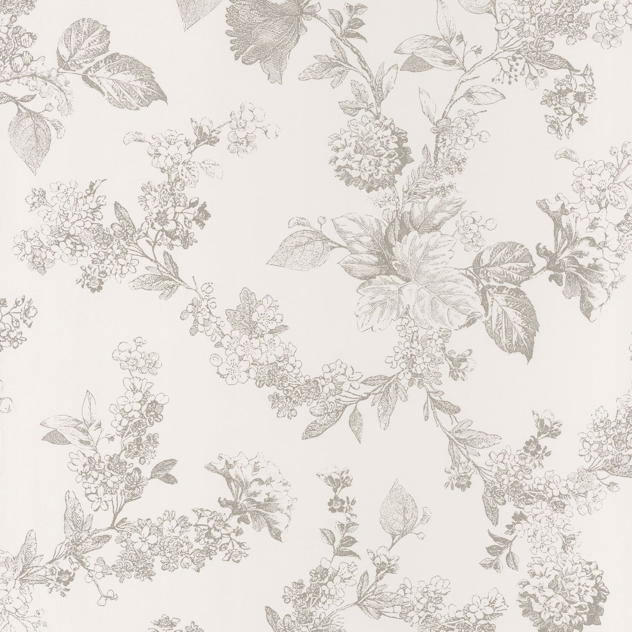 Fleur Fontainebleau Wallpaper - Grey - Casadeco - 81561203 - Premier Wallcovering