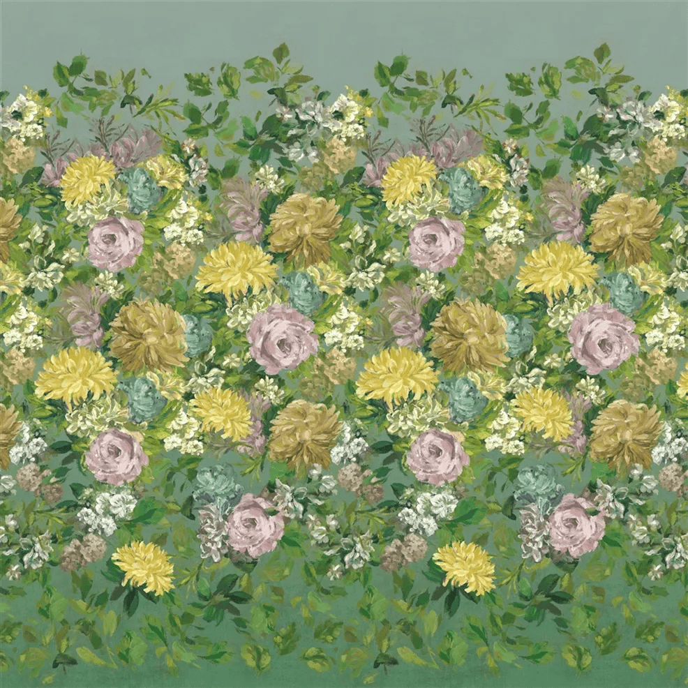Fleurs D Artistes Wallpaper - Vintage Green - PDG1170/01 - Designers Guild