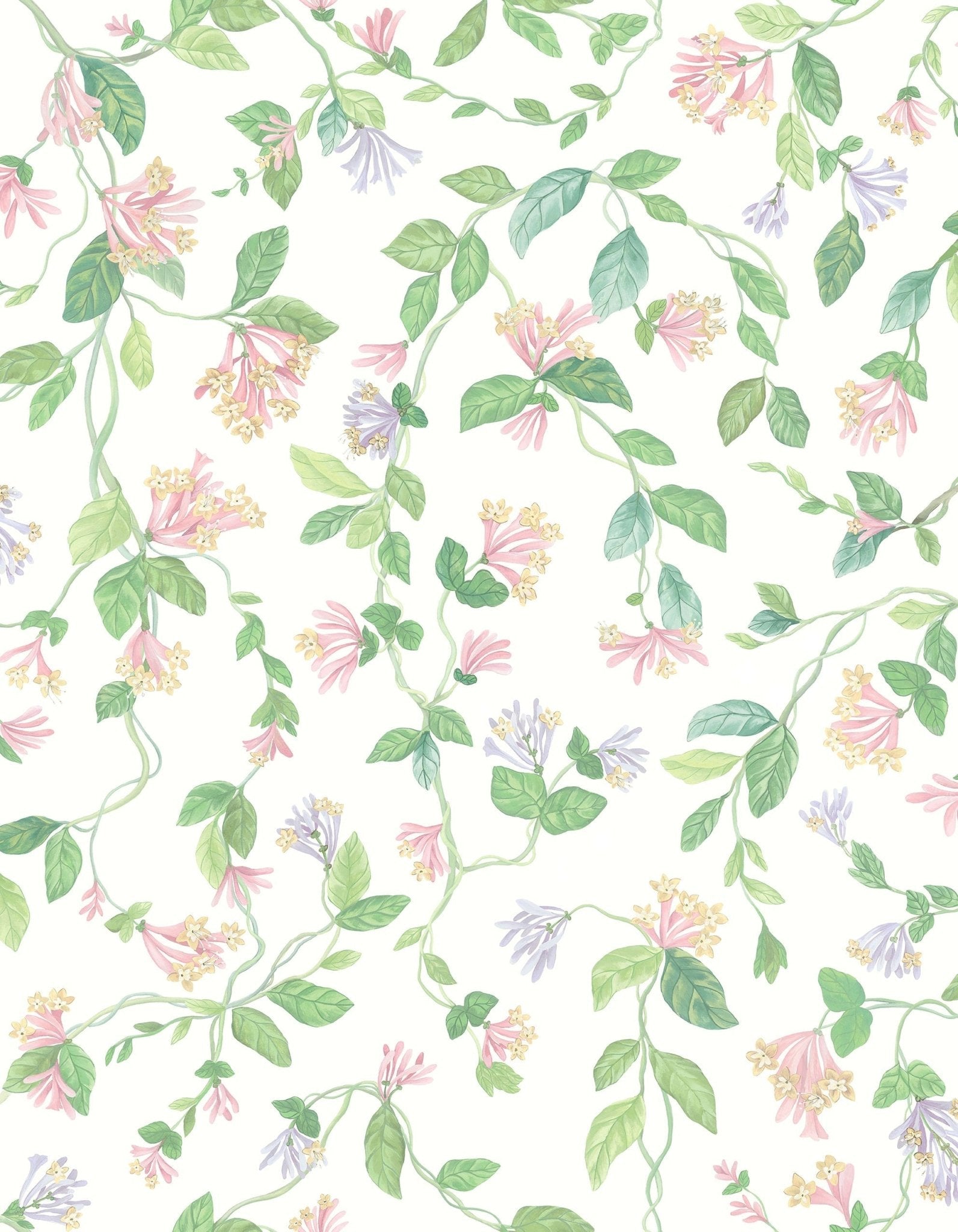 Flora Wallpaper - Blush, Sage, & Mulberry on Cream - 124/3015 - Cole & Son - Premier Wallcovering