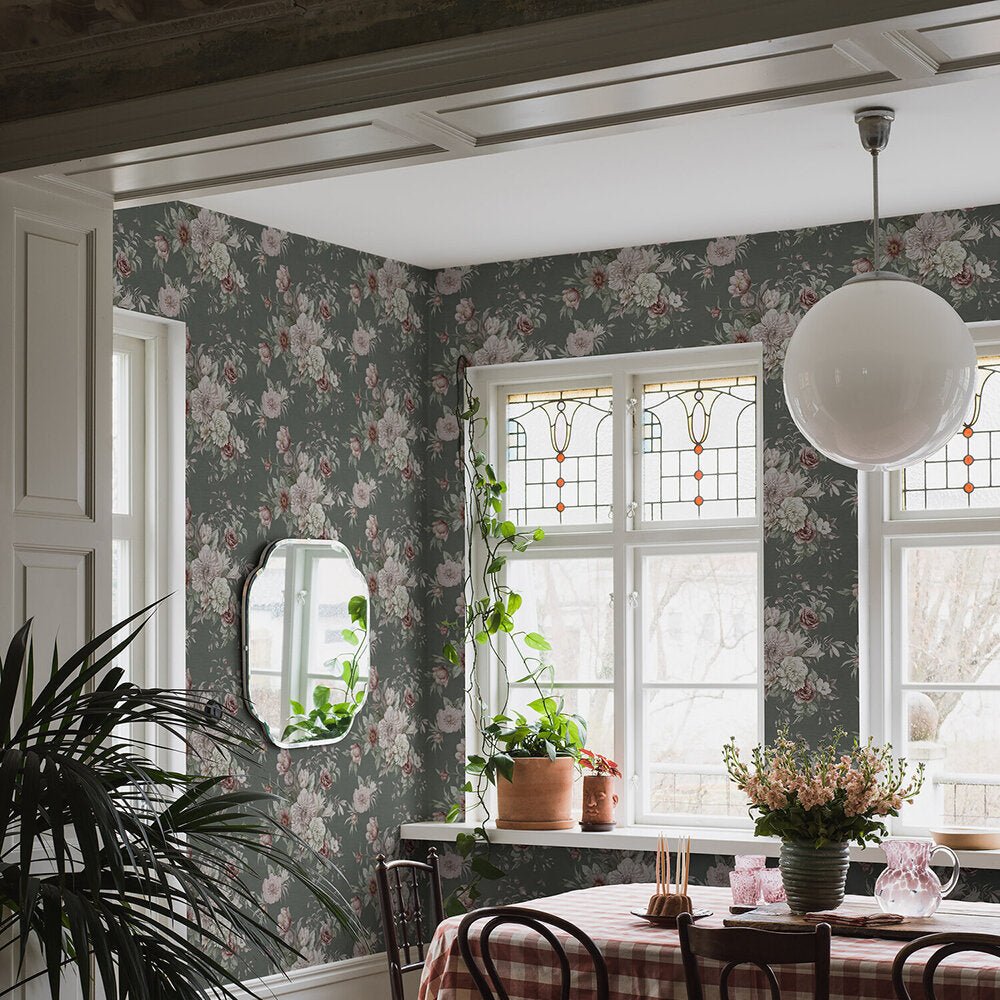 Floral Charm Wallpaper - Sage - Boråstapeter - 4253 - Premier Wallcovering