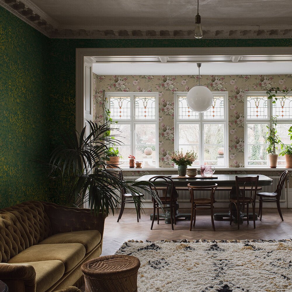 Floral Charm Wallpaper - Beige - Boråstapeter - 4250 - Premier Wallcovering