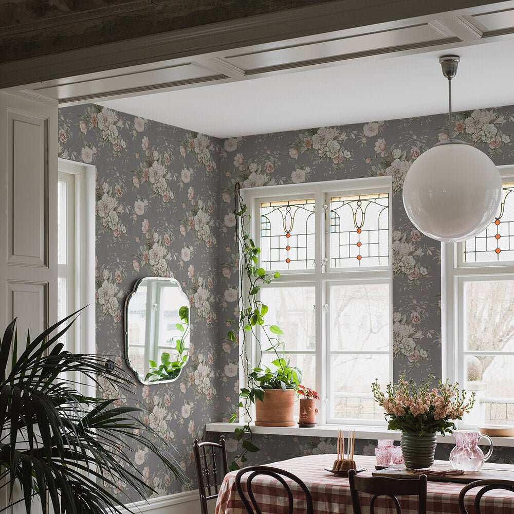 Floral Charm Wallpaper - Grey - Boråstapeter - 4254 - Premier Wallcovering