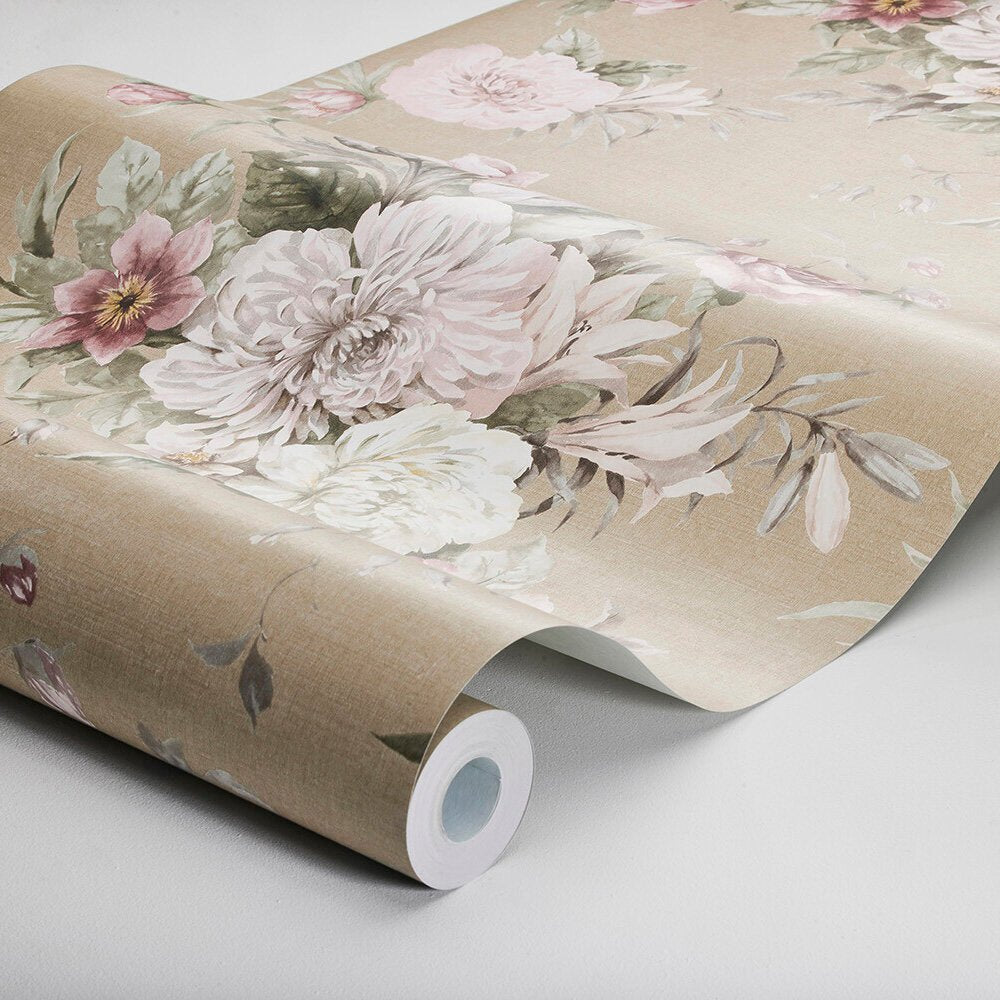 Floral Charm Wallpaper - Beige - Boråstapeter - 4250 - Premier Wallcovering