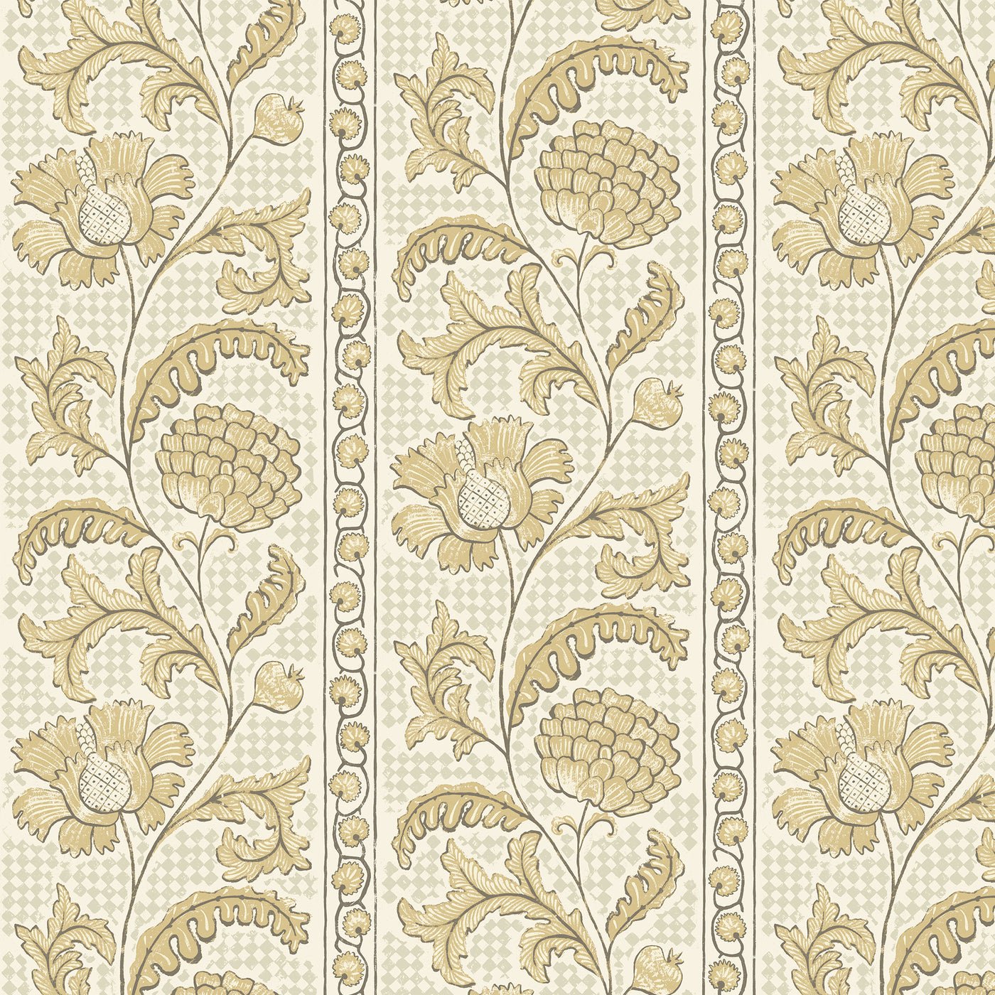 Floral Check Wallpaper - Lemon and Salt Ridge - Josephine Munsey - JMW-102831 - Premier Wallcovering