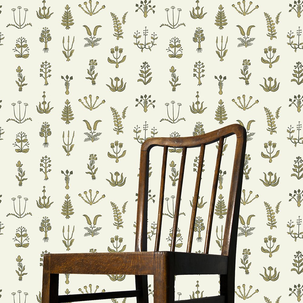 Floral Spot Wallpaper - Chaingate Green - Meadow - Ringhill White - Josephine Munsey - FLO-003-026-044 - Premier Wallcovering