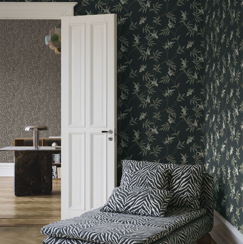 Floral Tree Wallpaper - Black - Boråstapeter - 7765 - Premier Wallcovering