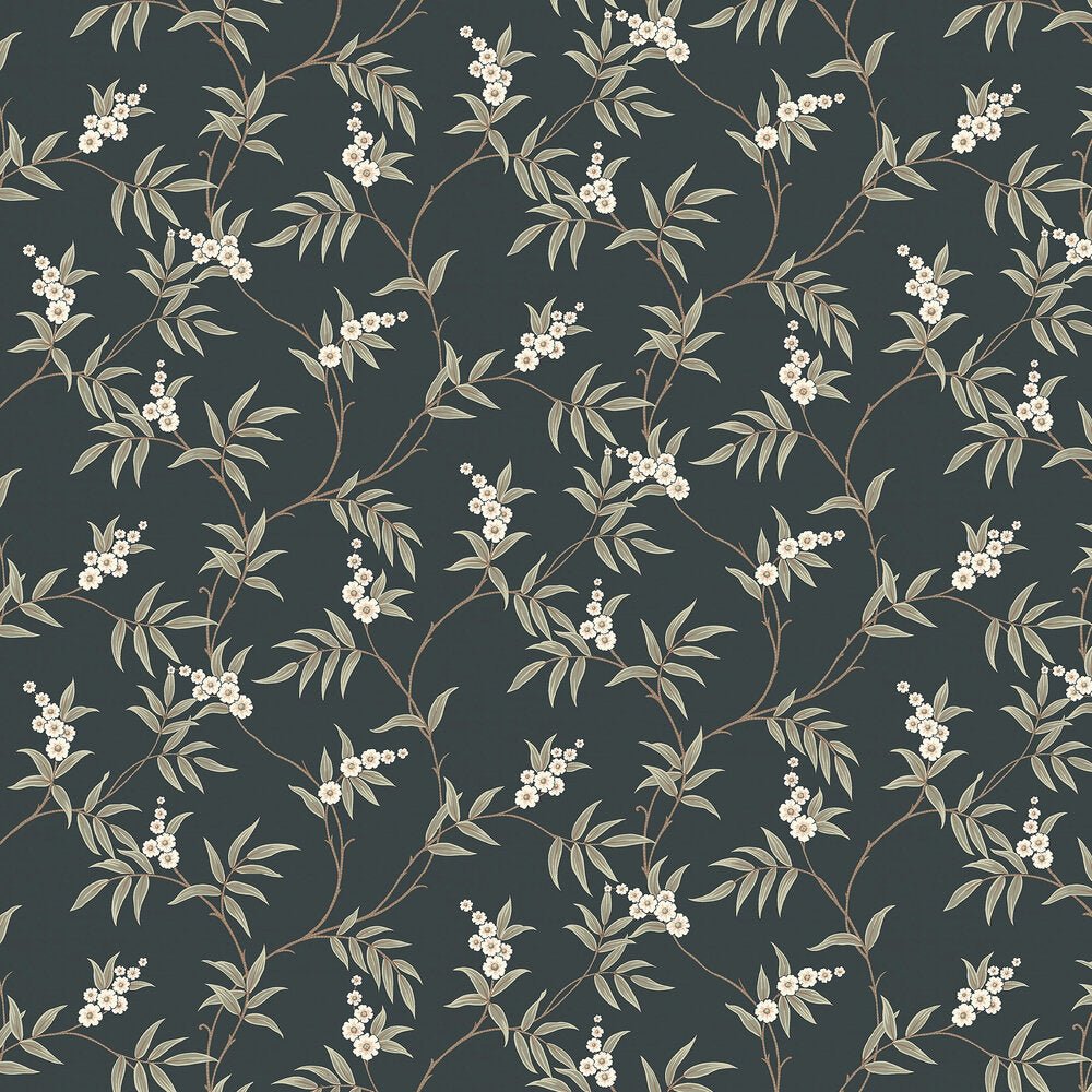 Floral Tree Wallpaper - Black - Boråstapeter - 7765 - Premier Wallcovering