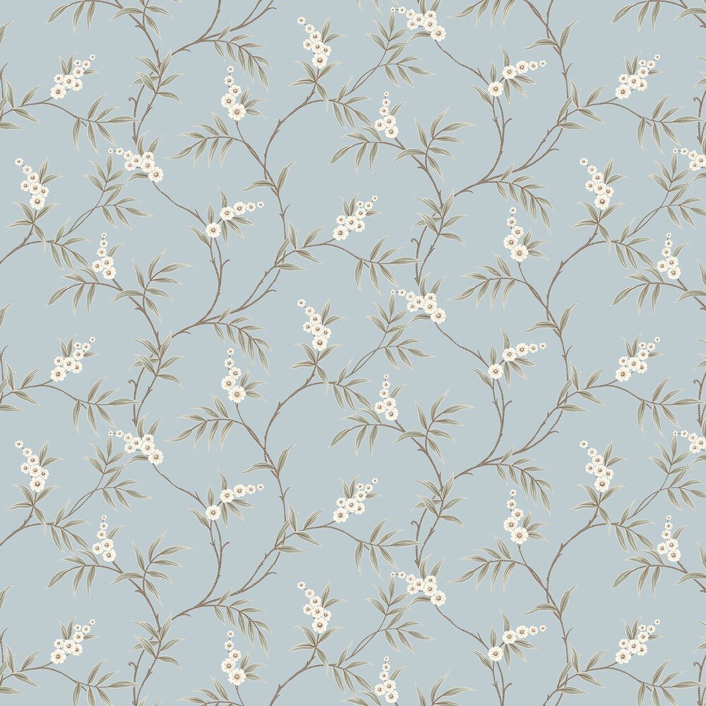 Floral Tree Wallpaper - Blue - Boråstapeter - 7762 - Premier Wallcovering