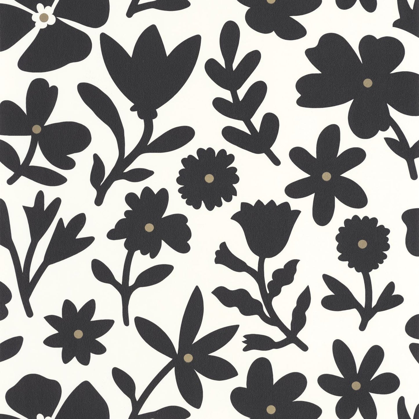 Floralie Wallpaper - Blanc Noir - Caselio - 104340914