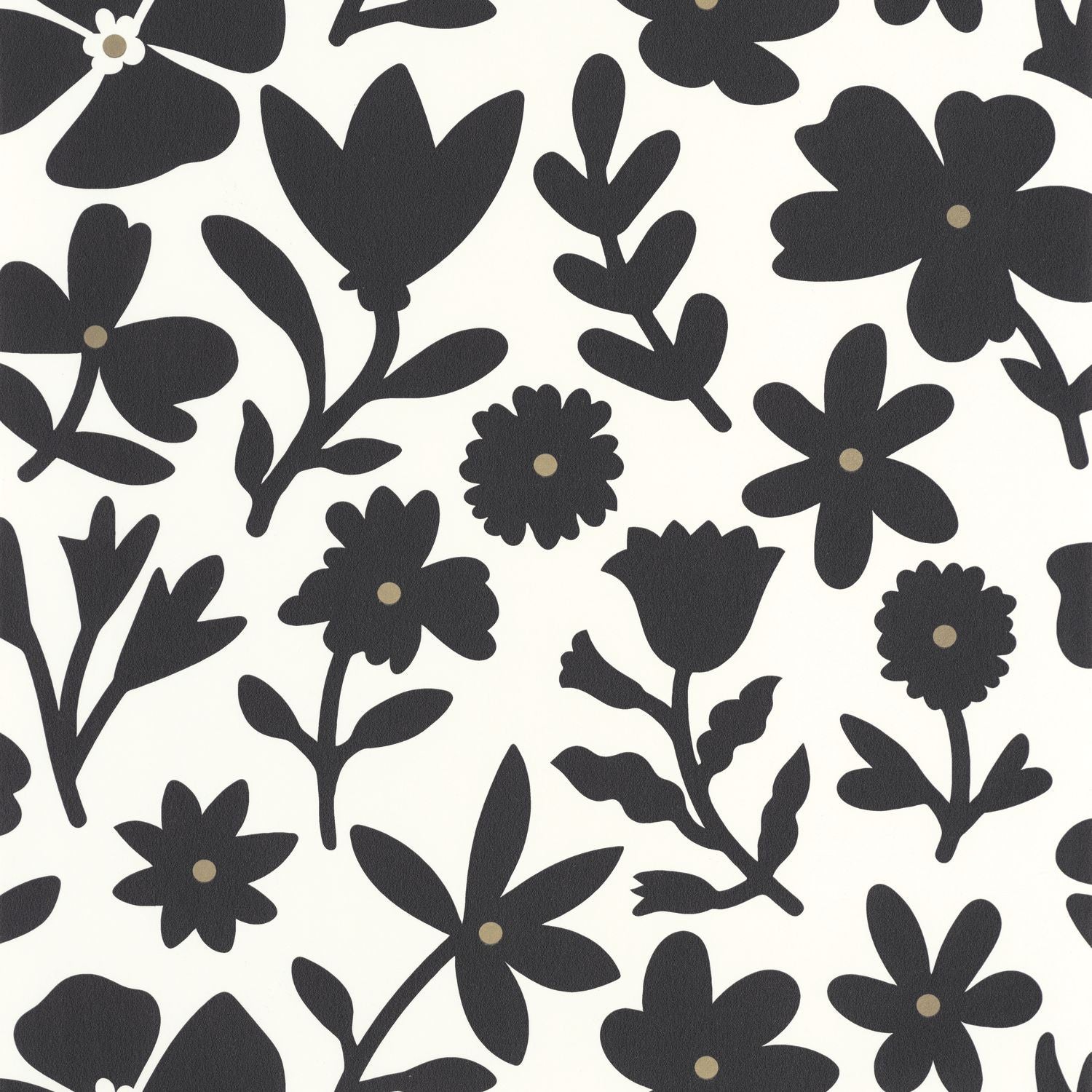 Floralie Wallpaper - Blanc Noir - Caselio - 104340914