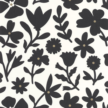 Floralie Wallpaper - Blanc Noir - Caselio - 104340914