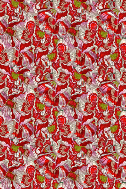 Florama Fabric - Scarlet - Timorous Beasties - JNGL/DIGIP/FRMA/1295/01 - Premier Wallcovering